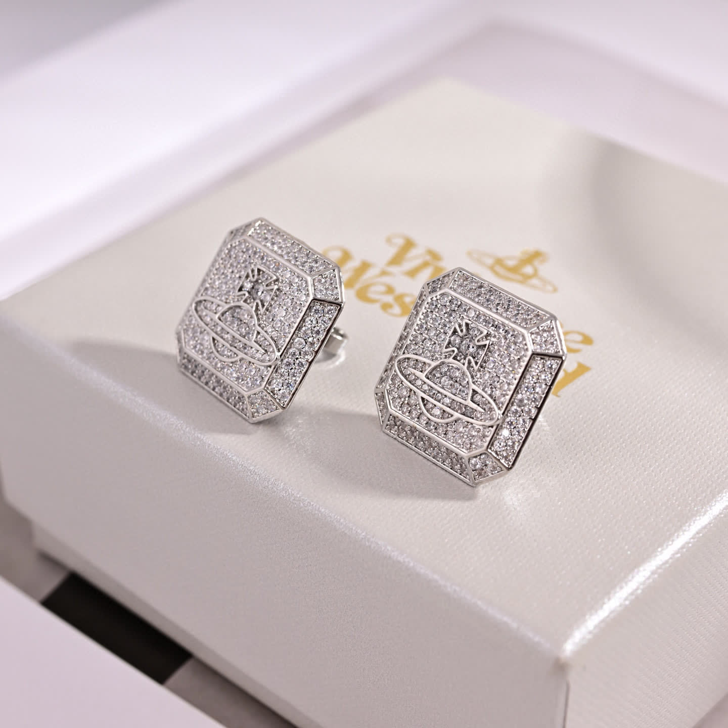 Vivienne Westwood Anglomania Octagon Stud Earrings